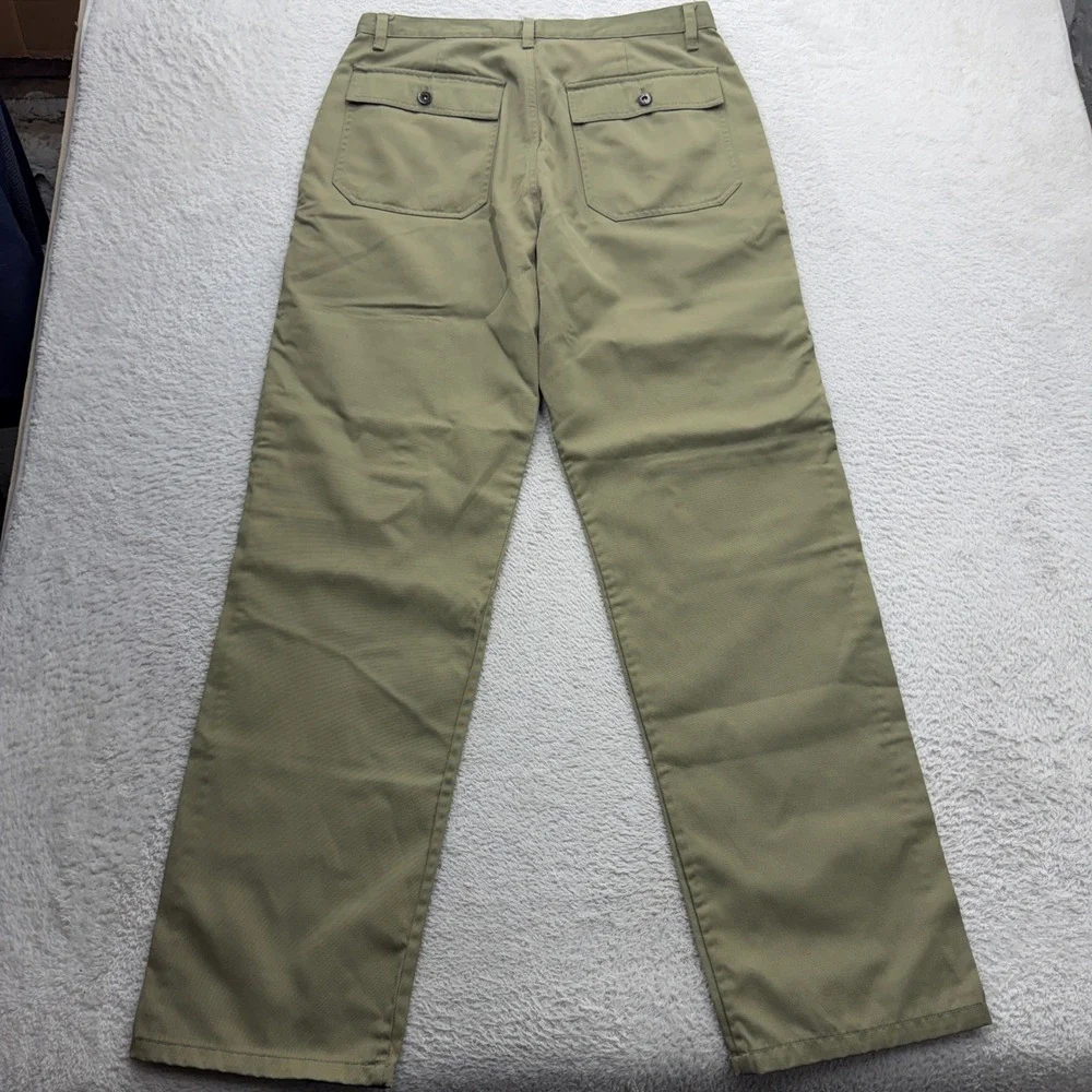 J. Crew Mens Olive Green Cotton Nylon Zipper Cargo Flight Pants 34x32 Vintage